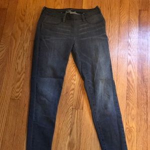 Gray side zip skinny jeans